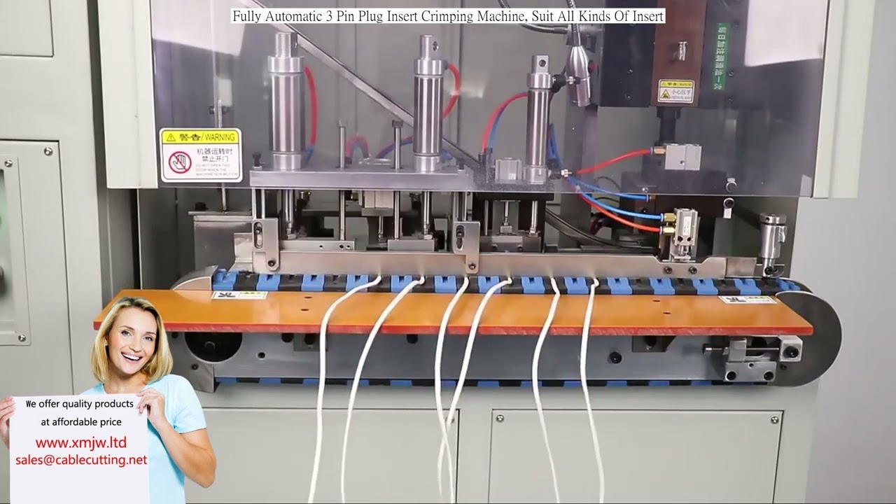 Fully Automatic 3 Pin Plug Insert Crimping Machine, Suit All Kinds Of Insert