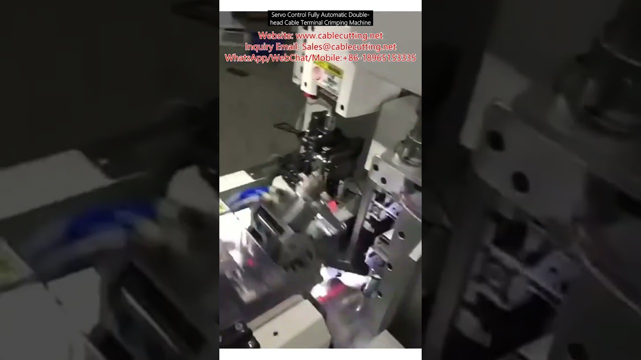 Servo Control Fully Automatic Double head Cable Terminal Crimping Machine